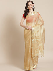 Zari Border Cotton Woven Saree