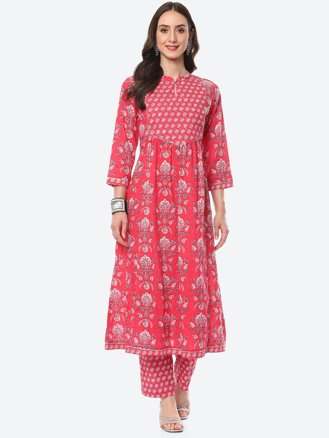 Floral Printed Cotton Kurta With Pant
