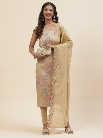 Printed Cotton Unstitched Suit Piece With Dupatta