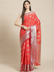 Zari Border Booti Art Handloom Woven Saree