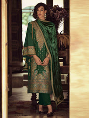 Embroidered Chanderi Unstitched Suit Piece With Dupatta