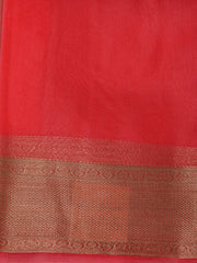 Zari Booti Organza Plain Saree