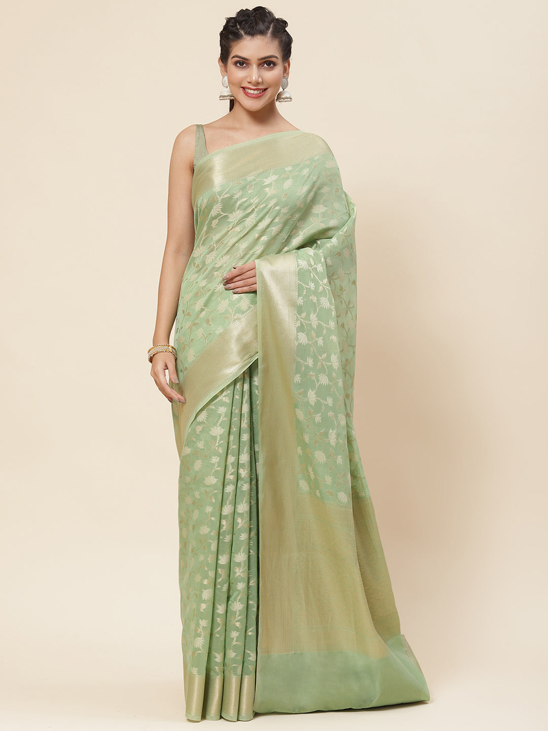 Floral Jaal Woven Cotton Saree