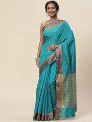 Plain Zari Border Handloom Woven Saree