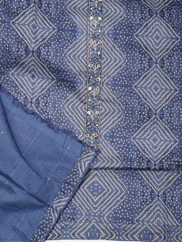 Bandhani Cotton Unstitched Suit Piece With Dupatta