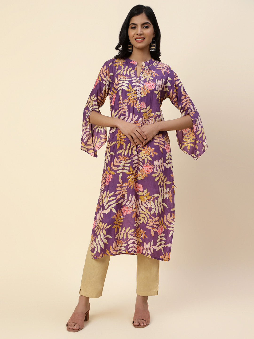 Floral Printed Muslin Kurta