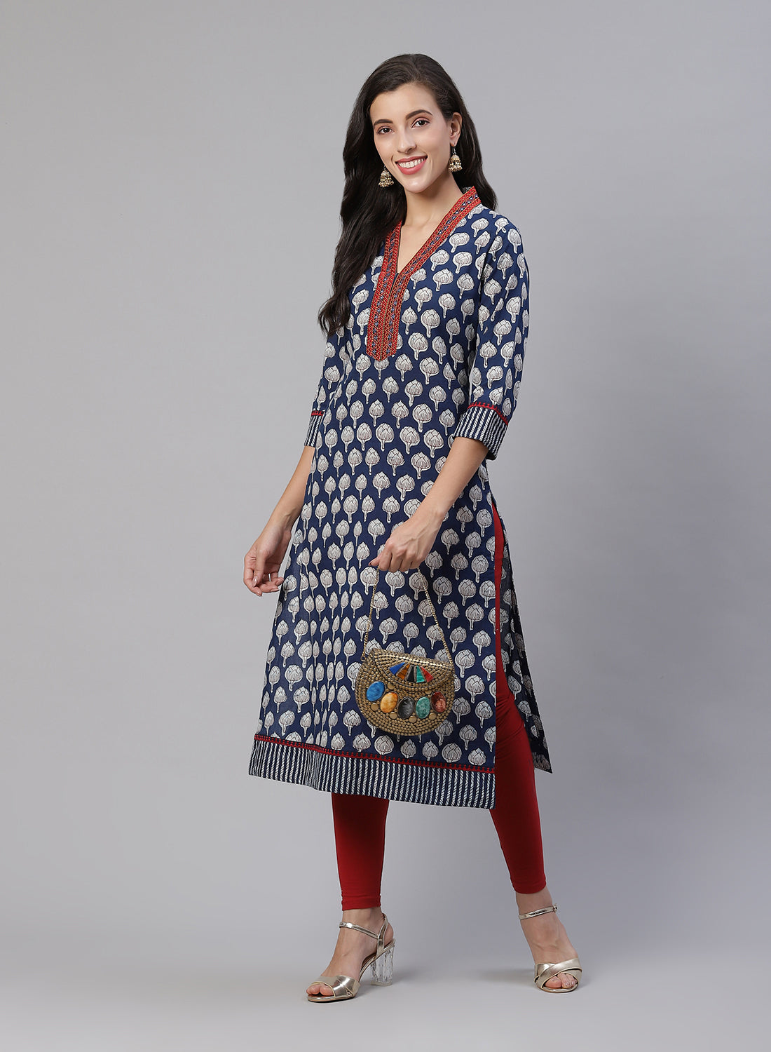 Indigo Printed Cotton Kurti