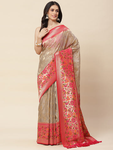 Zari Jaal Woven Organza Saree