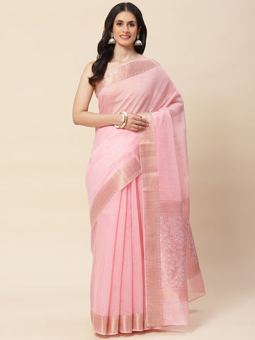 Zari Border Woven Cotton Saree