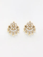 Gold & White Drop & Dangler Earrings