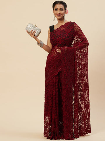 Swarovski Jaal Embroidered Lace Saree