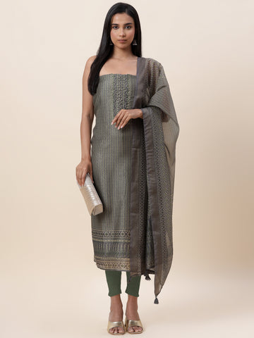 Digital Printed Chanderi Unstitched Suit Piece With Dupatta