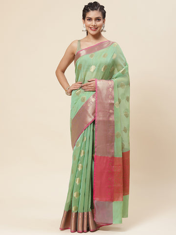 Zari Jaal Woven Cotton Saree