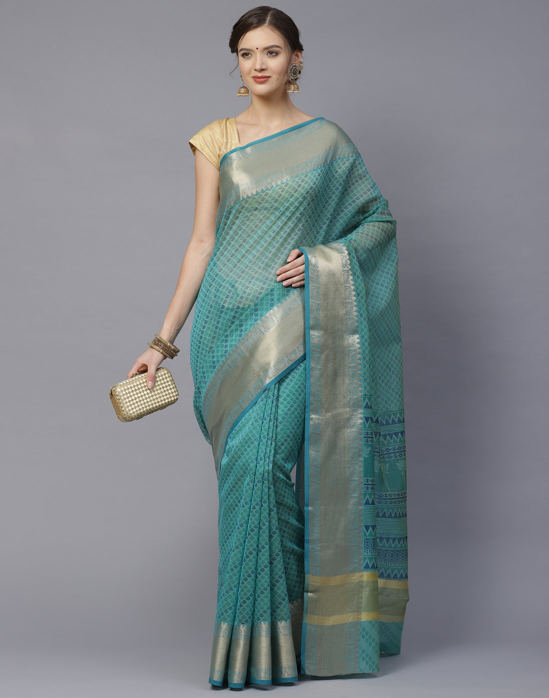 Printed Cotton Supernet Saree