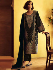 Embroidered Chanderi Unstitched Suit Piece With Dupatta