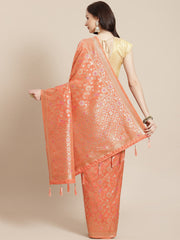 Gota Work Banarasi Woven Saree