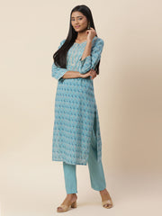 Printed Cotton Kurta With Pants