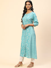 Printed Muslin Straight Kurta