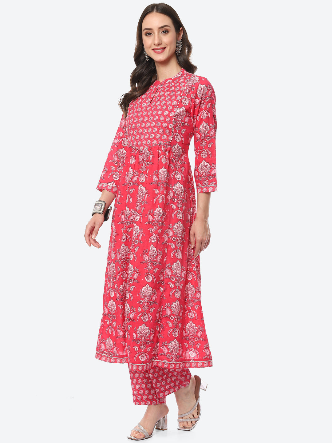 Floral Printed Cotton Kurta With Pant