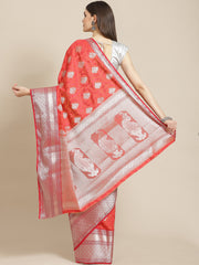 Zari Border Booti Art Handloom Woven Saree