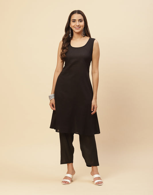 Printed Organza Kaftan Kurti With Pant