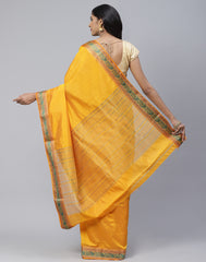 Plain Zari Border Handloom Woven Saree