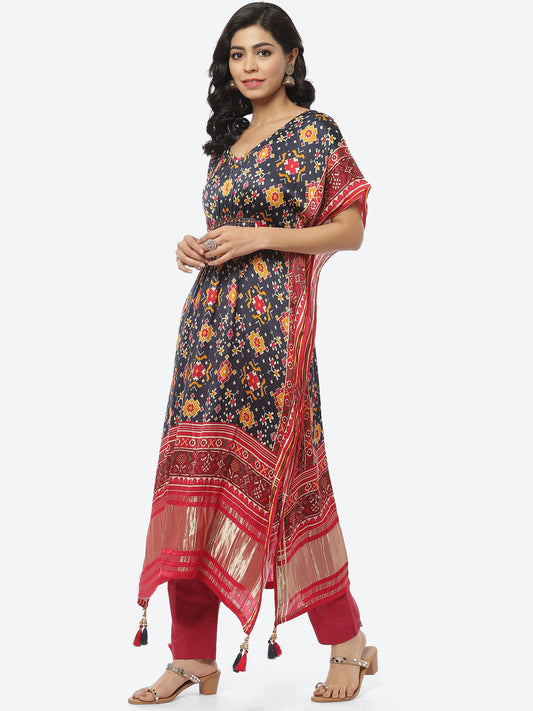 Printed Kaftan Kurta