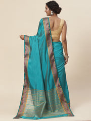 Plain Zari Border Handloom Woven Saree