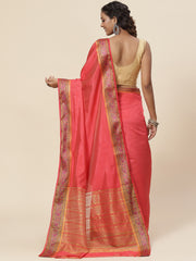 Plain Zari Border Handloom Woven Saree