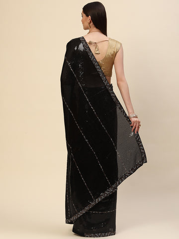 Sequin Embroidered Georgette Saree