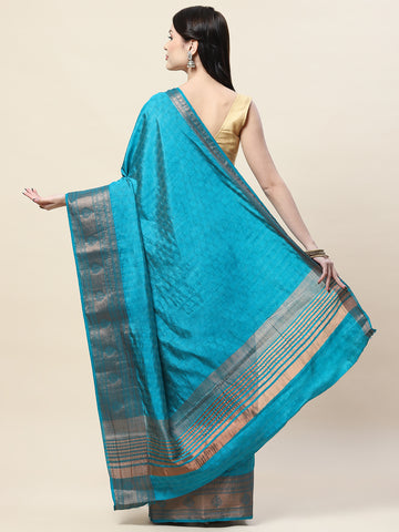 Plain Zari Border Handloom Woven Saree