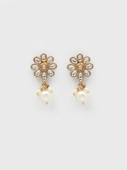 Gold & White Drop & Dangler Earrings