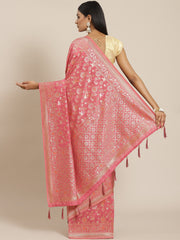 Gota Work Banarasi Woven Saree