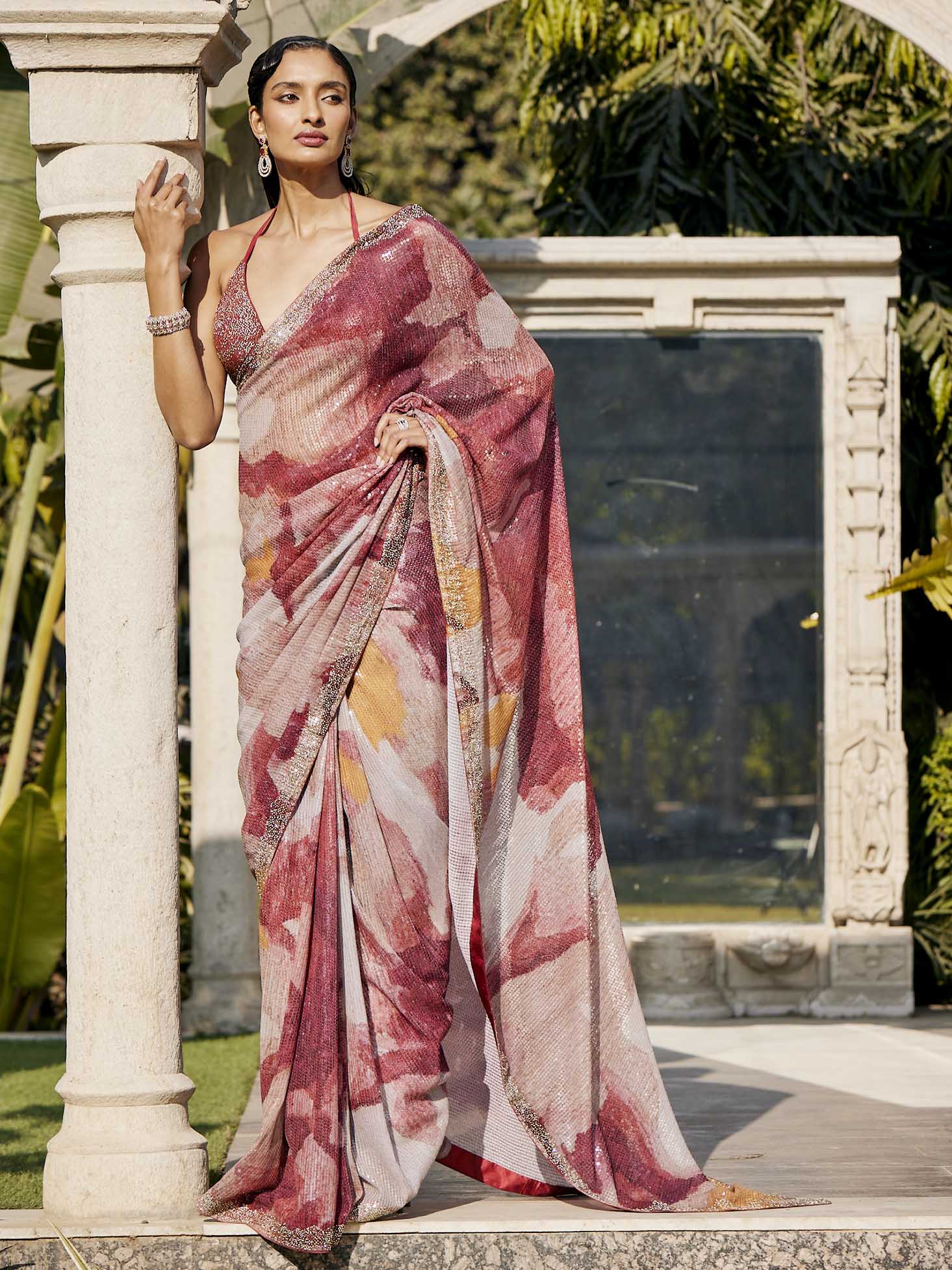 Sequin Embroidered Georgette Saree