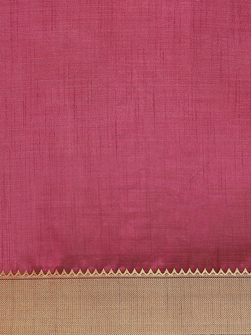 Plain Zari Border Art Handloom Woven Saree