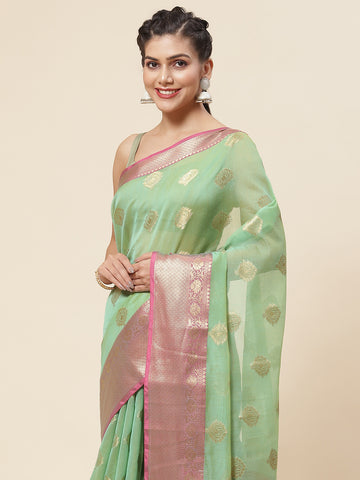 Zari Jaal Woven Cotton Saree