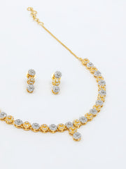 Golden & White Stones Necklace Set