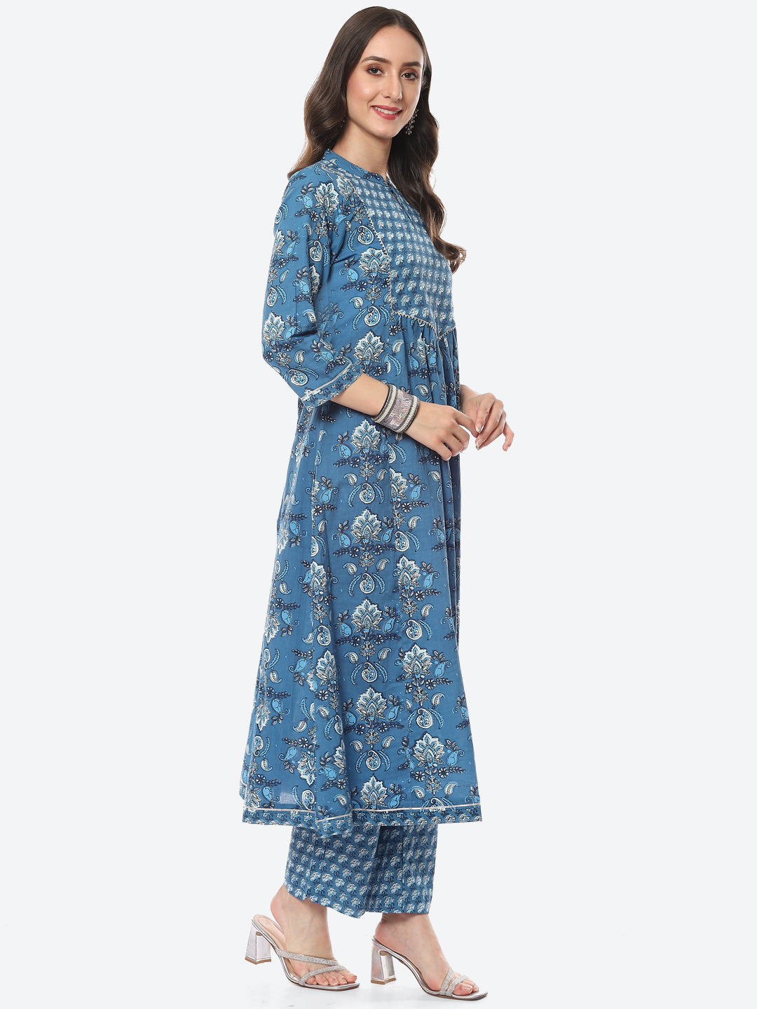Floral Printed Cotton Kurta With Pant