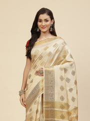 Zari Border Booti Handloom Woven Saree
