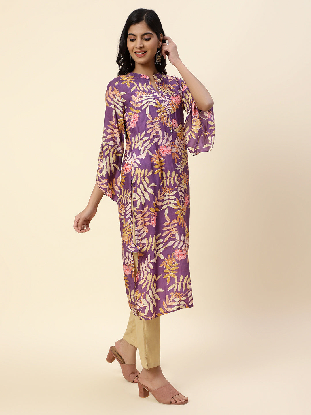 Floral Printed Muslin Kurta