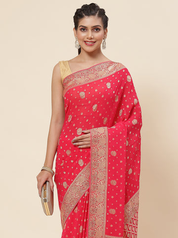 Floral Embroidered Georgette Saree