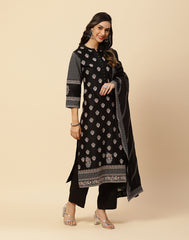 Resham Booti Embroidered Cotton Kurta With Pants With Chanderi Dupatta