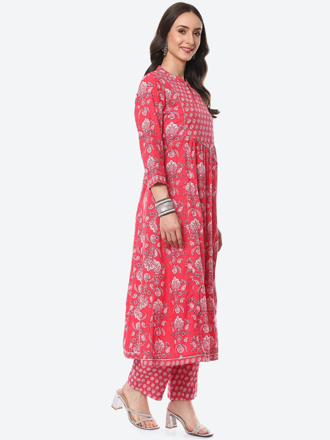 Floral Printed Cotton Kurta With Pant