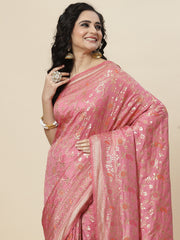 Gota Work Banarasi Woven Saree