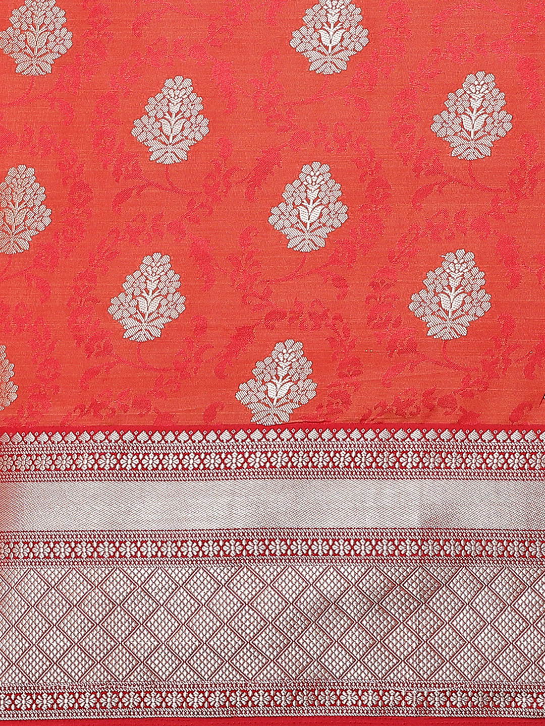 Zari Border Booti Art Handloom Woven Saree