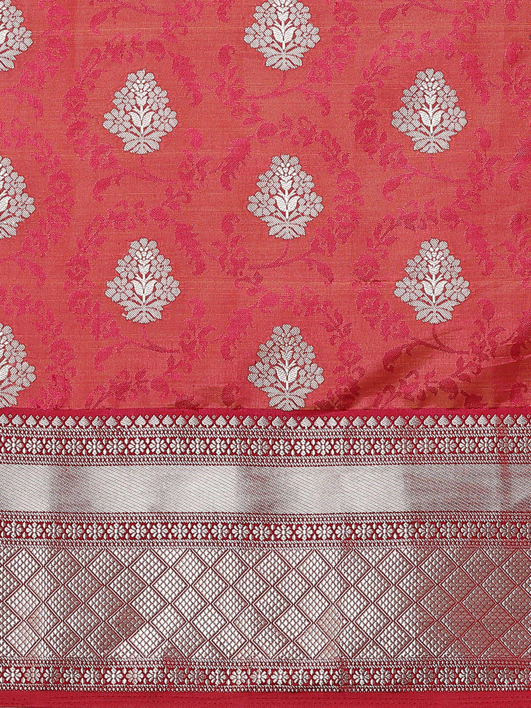 Zari Border Booti Art Handloom Woven Saree
