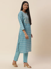 Printed Cotton Kurta With Pants