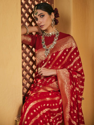 Swarovski Embroidered Georgette Saree