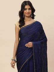 Stone Work Chiffon Embroidered Saree