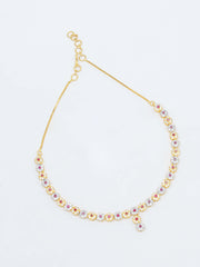 Golden & White Stones Necklace Set